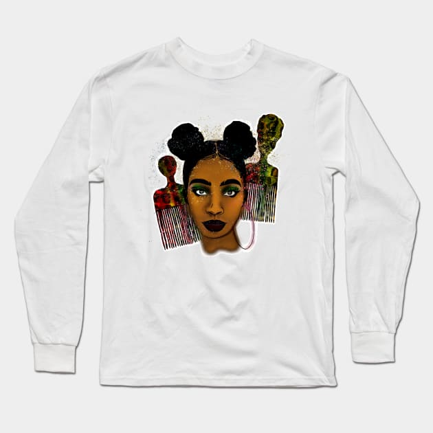 Rasta Girl Long Sleeve T-Shirt by digitaldoodlers